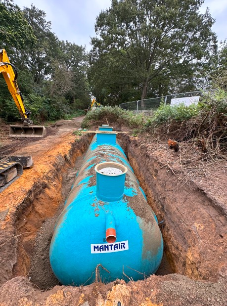 sewage treatment plant in ground